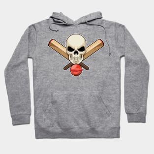 Skull at Cricket with Cricket bat Hoodie